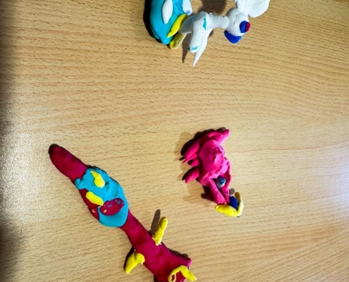 Knetfiguren Nilpferdgruppe