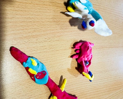 Knetfiguren Nilpferdgruppe