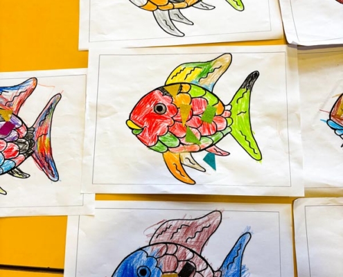 Bilderbuchbetrachtung in der Leoparden-Gruppe